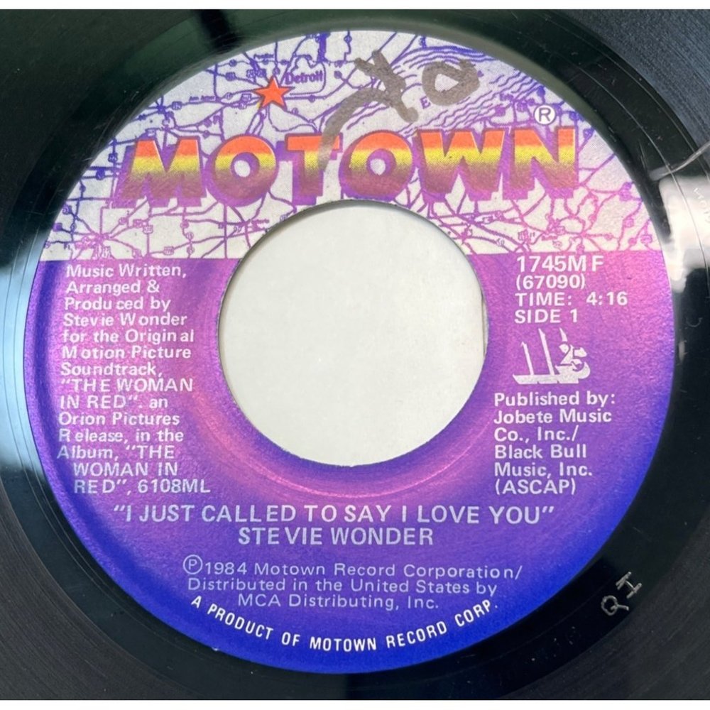 Stevie Wonder I Just Called to Say I Love You 45 Pop 1984 Motown 1745